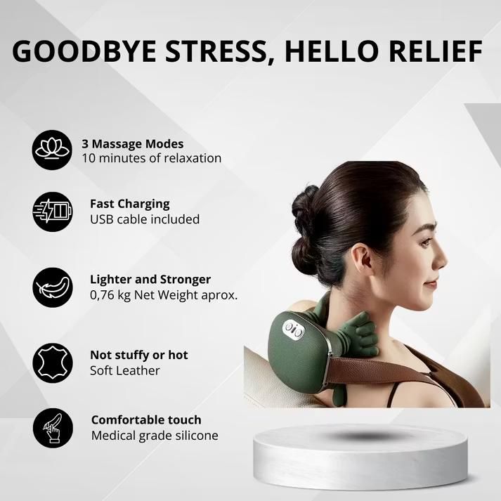 Smart Neck & Shoulder Massager with Heat Compression – Deep Kneading Shiatsu Relaxation Belt